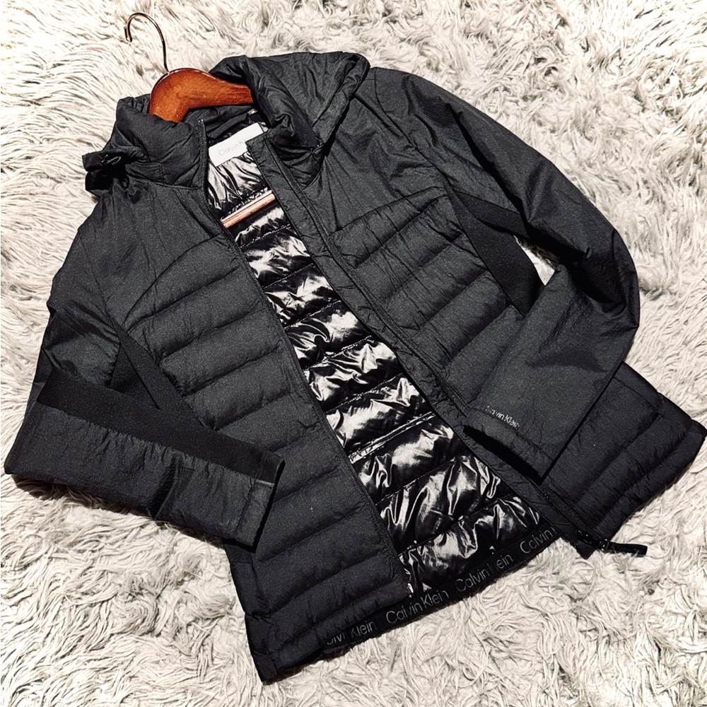Calvin Klein Mixed Media Puffer Jacket/Coat